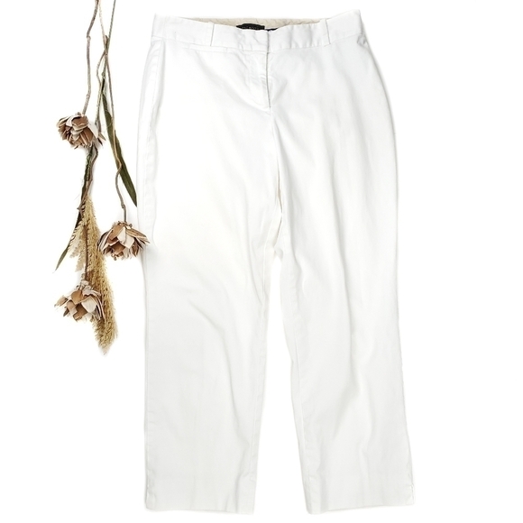 Talbots Curve White Cotton Pants Sz 6 - Picture 3 of 12